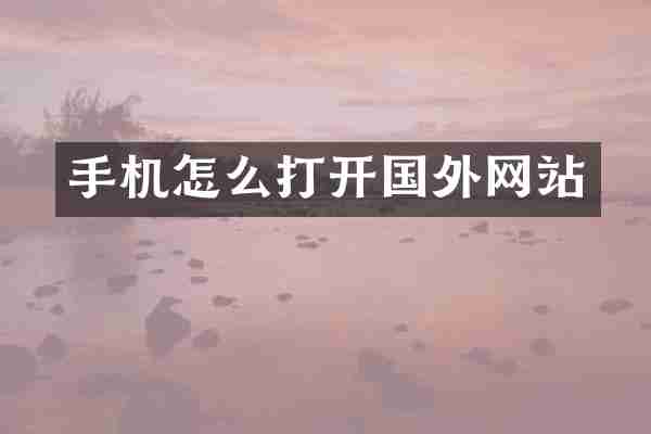 手机怎么打开国外网站