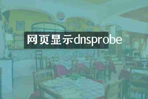 网页显示dnsprobe