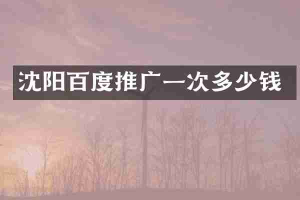 沈阳百度推广一次多少钱
