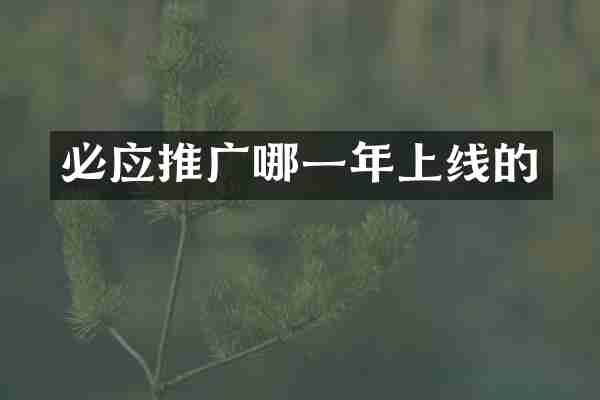 必应推广哪一年上线的