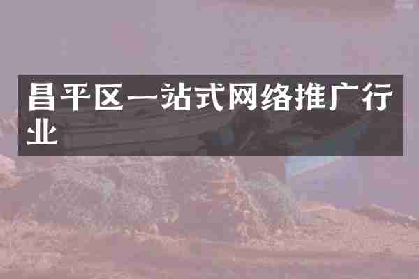 昌平区一站式网络推广行业
