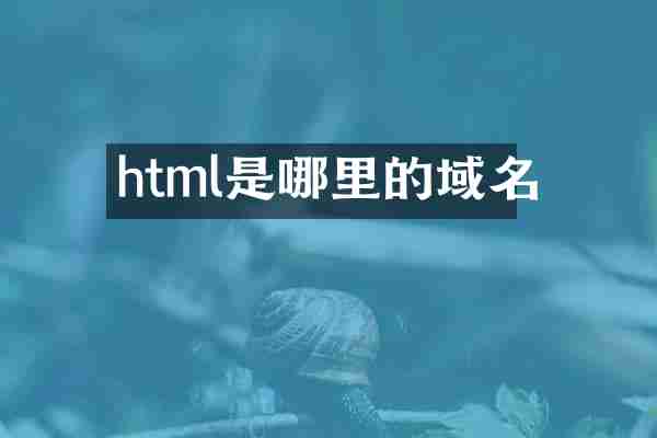 html是哪里的域名