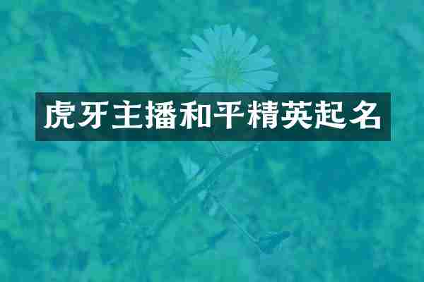 虎牙主播和平精英起名