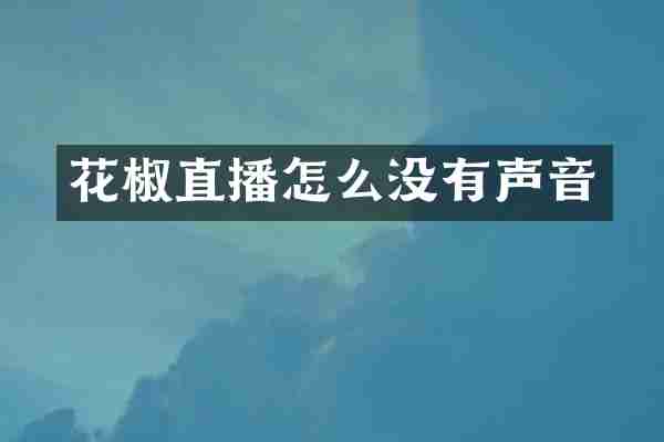 花椒直播怎么没有声音