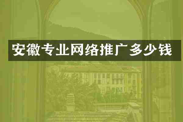 安徽专业网络推广多少钱