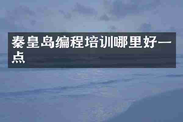秦皇岛编程培训哪里好一点