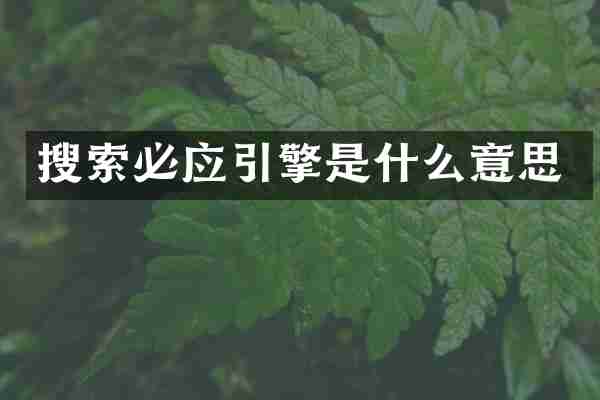 搜索必应引擎是什么意思