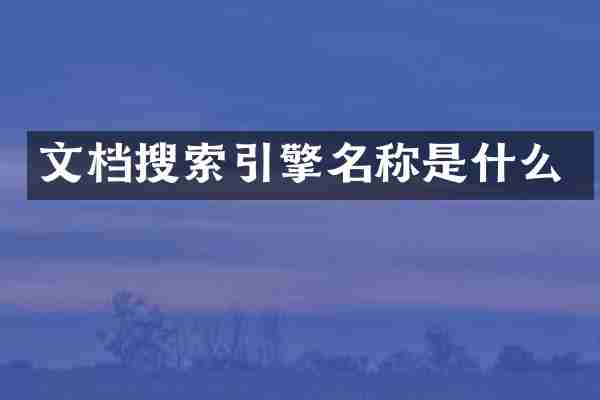 文档搜索引擎名称是什么