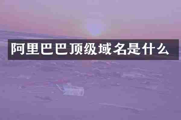 阿里巴巴顶级域名是什么