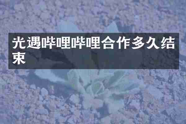 光遇哔哩哔哩合作多久结束