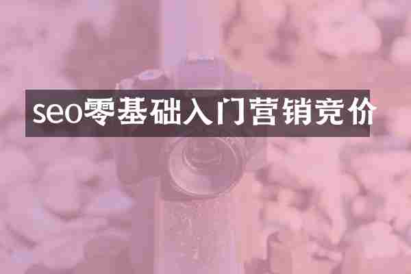 seo零基础入门营销竞价