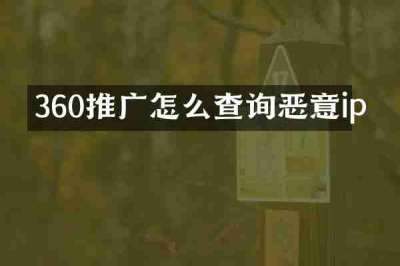 360推广怎么查询恶意ip