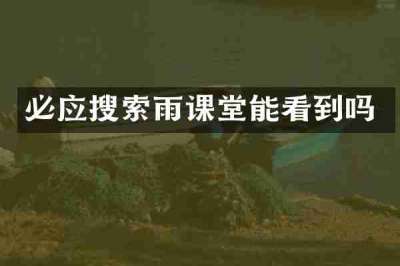 必应搜索雨课堂能看到吗