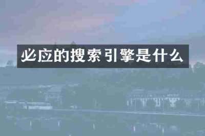 必应的搜索引擎是什么