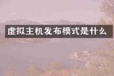 虚拟主机发布模式是什么