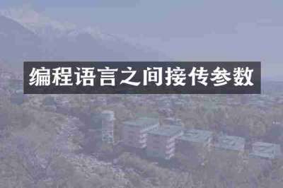 编程语言之间接传参数