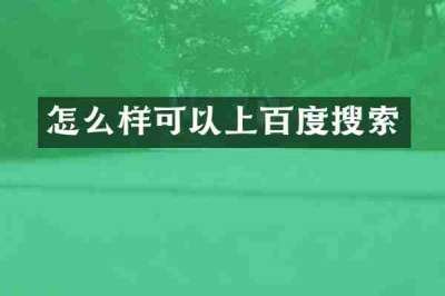 怎么样可以上百度搜索