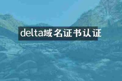delta域名证书认证