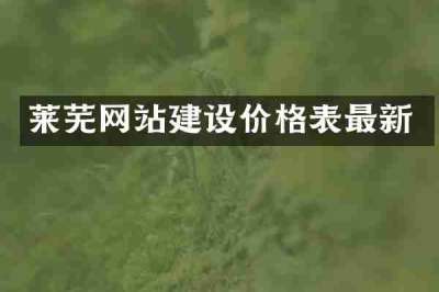 莱芜网站建设价格表最新