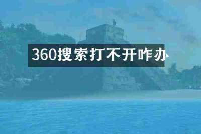 360搜索打不开咋办