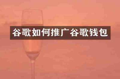 谷歌如何推广谷歌钱包