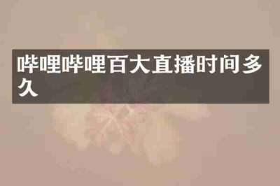 哔哩哔哩百大直播时间多久