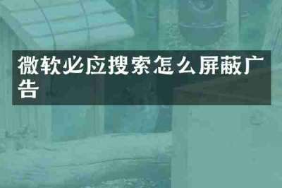 微软必应搜索怎么屏蔽广告