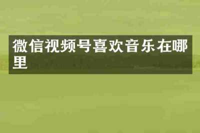微信视频号喜欢音乐在哪里
