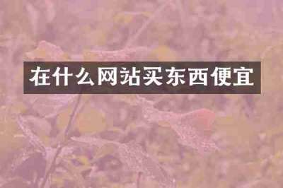 在什么网站买东西便宜