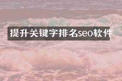 提升关键字排名seo软件