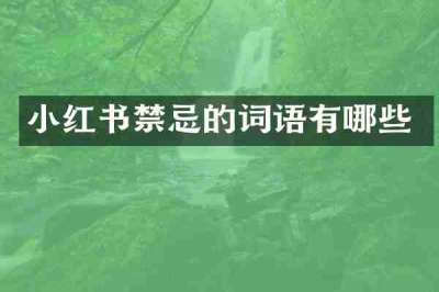 小红书禁忌的词语有哪些