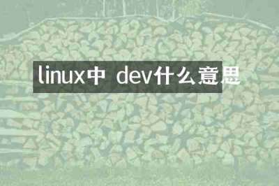 linux中 dev什么意思