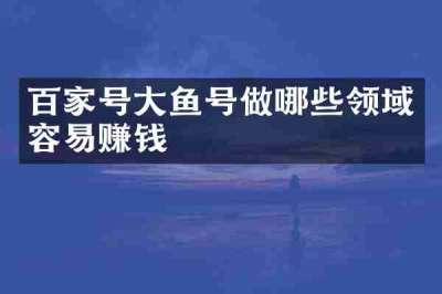 百家号大鱼号做哪些领域容易赚钱