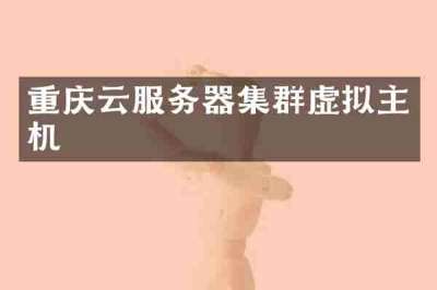 重庆云服务器集群虚拟主机