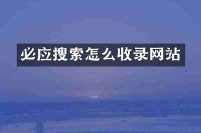 必应搜索怎么收录网站