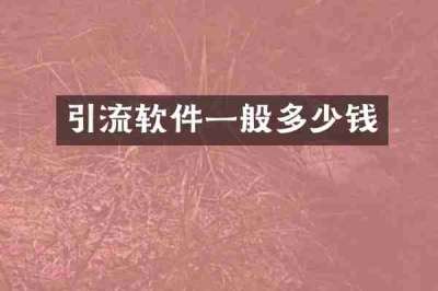 引流软件一般多少钱