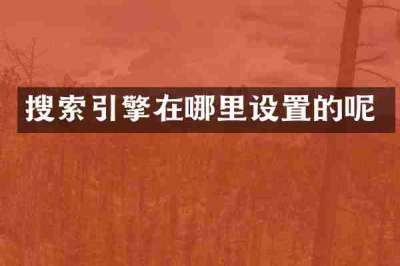 搜索引擎在哪里设置的呢
