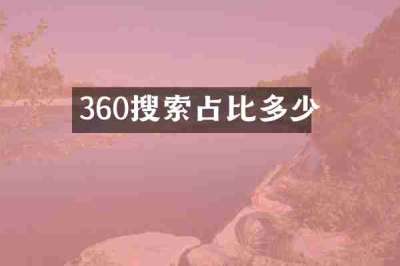 360搜索占比多少