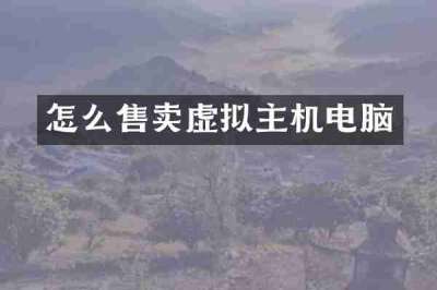 怎么售卖虚拟主机电脑