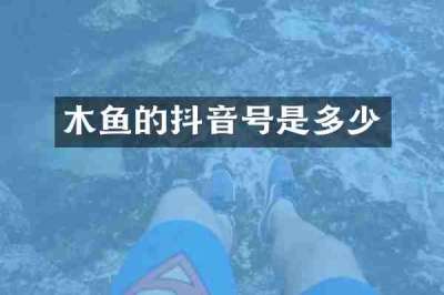 木鱼的抖音号是多少