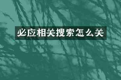 必应相关搜索怎么关