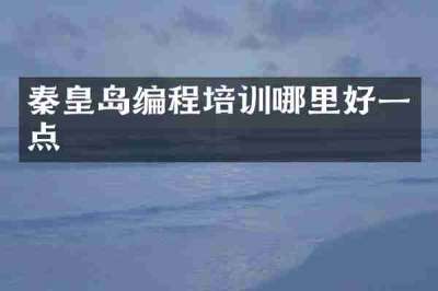 秦皇岛编程培训哪里好一点