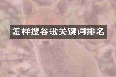 怎样搜谷歌关键词排名
