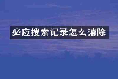 必应搜索记录怎么清除