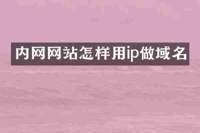 内网网站怎样用ip做域名