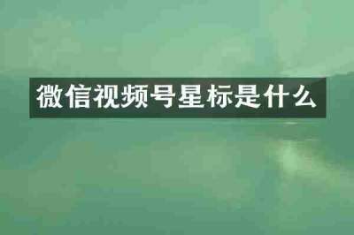 微信视频号星标是什么