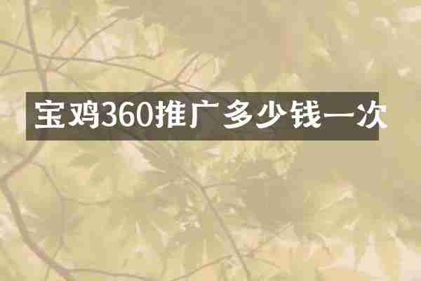 宝鸡360推广多少钱一次