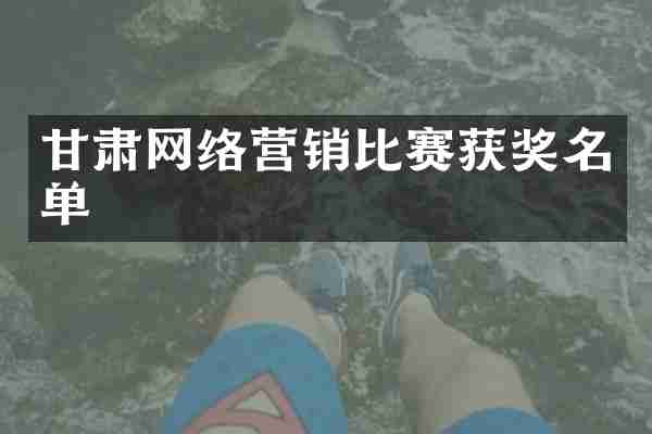 甘肃网络营销比赛名单