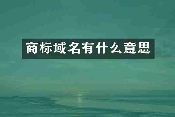 商标域名有什么意思