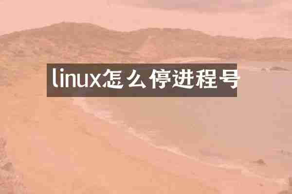linux怎么停进程号